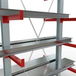 K 3000 Komplettregal, doppelseitig, 2500 x 1300 x 500 mm, RAL 7001 / RAL 3000, 5 Lagerebenen