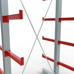 K 3000 Komplettregal, doppelseitig, 2500 x 1300 x 500 mm, RAL 7001 / RAL 3000, 5 Lagerebenen