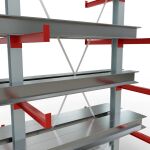 K 3000 Komplettregal, doppelseitig, 2500 x 1300 x 600 mm, RAL 7001 / RAL 3000, 5 Lagerebenen