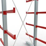 K 3000 Komplettregal, doppelseitig, 2500 x 1300 x 600 mm, RAL 7001 / RAL 3000, 5 Lagerebenen