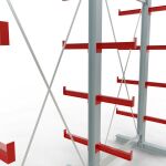 K 3000 Komplettregal, doppelseitig, 2500 x 2600 x 400 mm, RAL 7001 / RAL 3000, 5 Lagerebenen