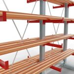 K 3000 Komplettregal, doppelseitig, 2500 x 2600 x 500 mm, RAL 7001 / RAL 3000, 5 Lagerebenen