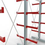 K 3000 Komplettregal, doppelseitig, 2500 x 2600 x 500 mm, RAL 7001 / RAL 3000, 5 Lagerebenen