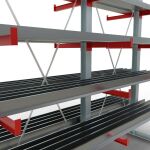 K 3000 Komplettregal, doppelseitig, 2500 x 2600 x 600 mm, RAL 7001 / RAL 3000, 5 Lagerebenen