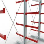 K 3000 Komplettregal, doppelseitig, 2500 x 2600 x 600 mm, RAL 7001 / RAL 3000, 5 Lagerebenen