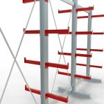 K 3000 Komplettregal, doppelseitig, 2500 x 3900 x 400 mm, RAL 7001 / RAL 3000, 5 Lagerebenen