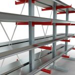 K 3000 Komplettregal, doppelseitig, 2500 x 3900 x 500 mm, RAL 7001 / RAL 3000, 5 Lagerebenen