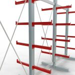 K 3000 Komplettregal, doppelseitig, 2500 x 3900 x 500 mm, RAL 7001 / RAL 3000, 5 Lagerebenen