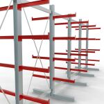 K 3000 Komplettregal, doppelseitig, 2500 x 6500 x 600 mm, RAL 7001 / RAL 3000, 5 Lagerebenen