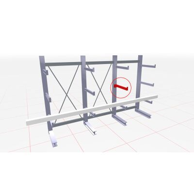 K 3000 Kragarm mit fester Abrollsicherung, 805 mm, 555 kg, RAL 3000, für IPE 120 / 140 / 160