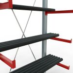 K 6000 Komplettregal, einseitig, 3000 x 1500 x 750 mm, RAL 7001 / RAL 3000, 5 Lagerebenen