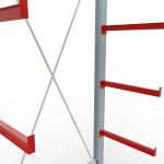 K 6000 Komplettregal, einseitig, 3000 x 1500 x 750 mm, RAL 7001 / RAL 3000, 5 Lagerebenen