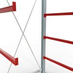 K 6000 Komplettregal, einseitig, 3000 x 1500 x 1000 mm, RAL 7001 / RAL 3000, 5 Lagerebenen