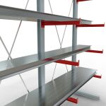 K 6000 Komplettregal, einseitig, 3000 x 3000 x 750 mm, RAL 7001 / RAL 3000, 5 Lagerebenen