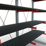 K 6000 Komplettregal, einseitig, 3000 x 3000 x 1000 mm, RAL 7001 / RAL 3000, 5 Lagerebenen