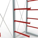 K 6000 Komplettregal, einseitig, 3000 x 3000 x 1000 mm, RAL 7001 / RAL 3000, 5 Lagerebenen