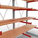 K 6000 Komplettregal, einseitig, 3000 x 3000 x 1250 mm, RAL 7001 / RAL 3000, 5 Lagerebenen