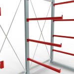 K 6000 Komplettregal, einseitig, 3000 x 3000 x 1250 mm, RAL 7001 / RAL 3000, 5 Lagerebenen