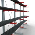 K 6000 Komplettregal, einseitig, 3000 x 6000 x 750 mm, RAL 7001 / RAL 3000, 5 Lagerebenen