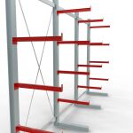 K 6000 Komplettregal, einseitig, 3000 x 6000 x 750 mm, RAL 7001 / RAL 3000, 5 Lagerebenen