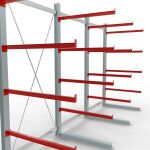 K 6000 Komplettregal, einseitig, 3000 x 6000 x 1250 mm, RAL 7001 / RAL 3000, 5 Lagerebenen