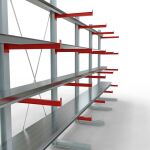 K 6000 Komplettregal, einseitig, 3000 x 7500 x 750 mm, RAL 7001 / RAL 3000, 5 Lagerebenen