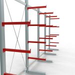 K 6000 Komplettregal, einseitig, 3000 x 7500 x 750 mm, RAL 7001 / RAL 3000, 5 Lagerebenen