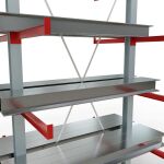 K 6000 Komplettregal, doppelseitig, 3000 x 1500 x 2x 750 mm, RAL 7001 / RAL 3000, 5 Lagerebenen