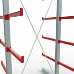 K 6000 Komplettregal, doppelseitig, 3000 x 1500 x 2x 750 mm, RAL 7001 / RAL 3000, 5 Lagerebenen