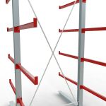 K 6000 Komplettregal, doppelseitig, 3000 x 1500 x 2x 1000 mm, RAL 7001 / RAL 3000, 5 Lagerebenen