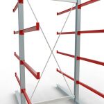 K 6000 Komplettregal, doppelseitig, 3000 x 1500 x 2x 1250 mm, RAL 7001 / RAL 3000, 5 Lagerebenen