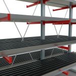 K 6000 Komplettregal, doppelseitig, 3000 x 3000 x 2x 1000 mm, RAL 7001 / RAL 3000, 5 Lagerebenen