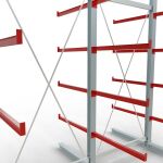 K 6000 Komplettregal, doppelseitig, 3000 x 3000 x 2x 1000 mm, RAL 7001 / RAL 3000, 5 Lagerebenen