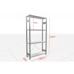 MULTIplus-Pack Fachbodenregal 1 Feld 4 Ebenen 300 mm