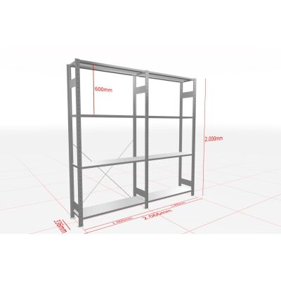MULTIplus-Pack Fachbodenregal 2 Felder 4 Ebenen 300 mm