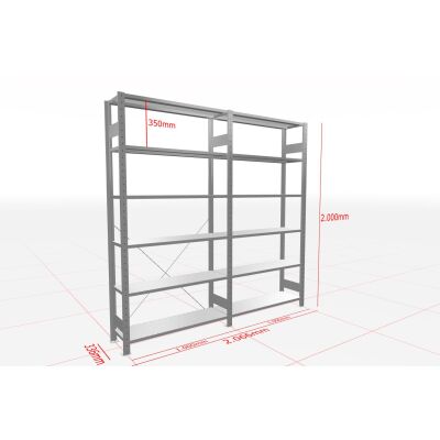 MULTIplus-Pack Fachbodenregal 2 Felder 6 Ebenen 300 mm