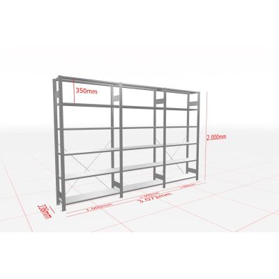 MULTIplus-Pack Fachbodenregal 3 Felder 6 Ebenen 300 mm