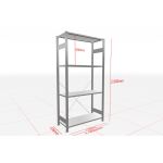 MULTIplus-Pack Fachbodenregal 1 Feld 4 Ebenen 400 mm