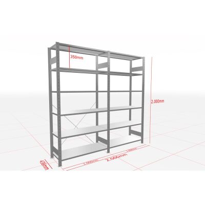 MULTIplus-Pack Fachbodenregal 2 Felder 6 Ebenen 400 mm