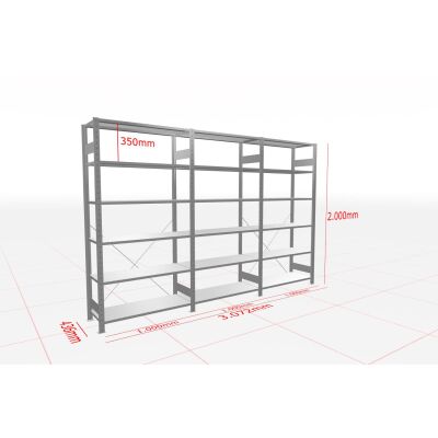 MULTIplus-Pack Fachbodenregal 3 Felder 6 Ebenen 400 mm
