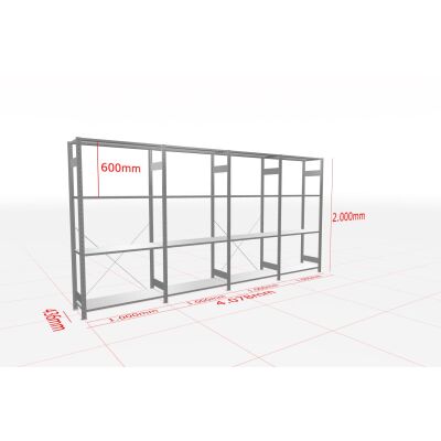 MULTIplus-Pack Fachbodenregal 4 Felder 4 Ebenen 400 mm