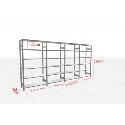 MULTIplus-Pack Fachbodenregal 4 Felder 6 Ebenen 400 mm