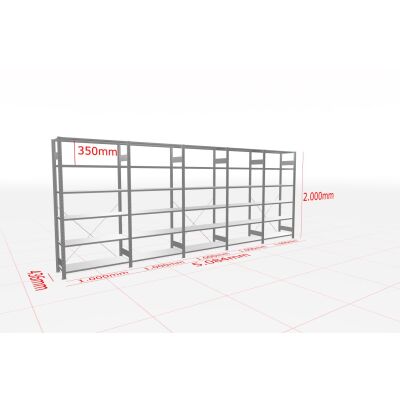 MULTIplus-Pack Fachbodenregal 5 Felder 6 Ebenen 400 mm