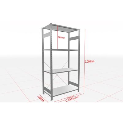 MULTIplus-Pack Fachbodenregal 1 Feld 4 Ebenen 500 mm