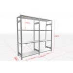 MULTIplus-Pack Fachbodenregal 2 Felder 4 Ebenen 500 mm