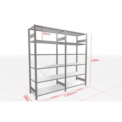 MULTIplus-Pack Fachbodenregal 2 Felder 6 Ebenen 500 mm