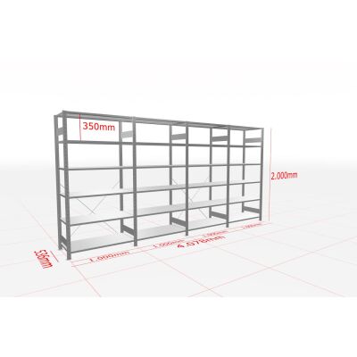 MULTIplus-Pack Fachbodenregal 4 Felder 6 Ebenen 500 mm