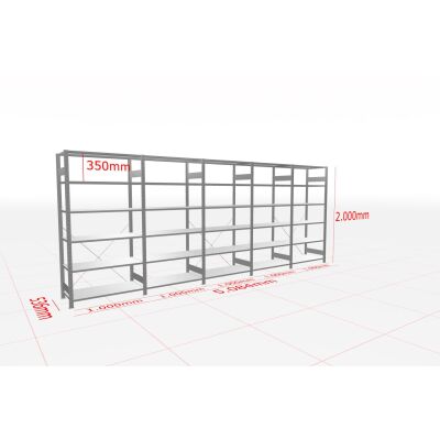 MULTIplus-Pack Fachbodenregal 5 Felder 6 Ebenen 500 mm
